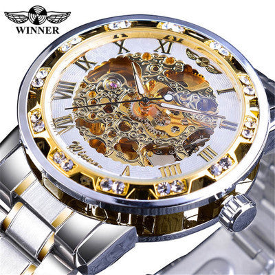 Winner Classic Explosion Hollow Diamond Men's Watch