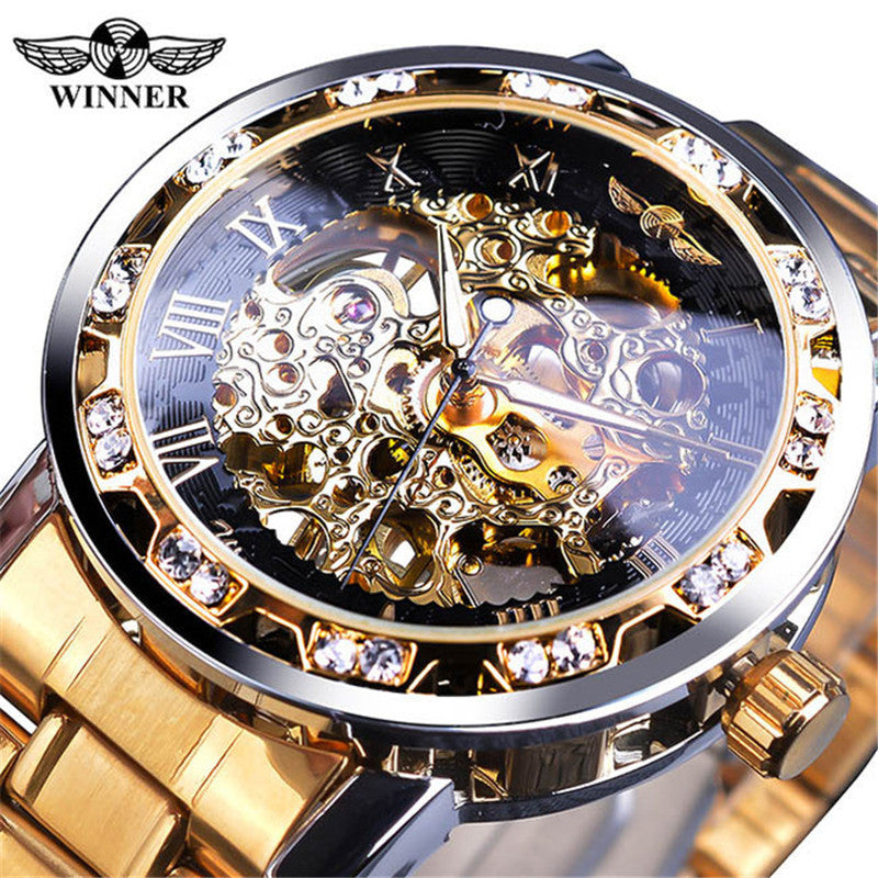 Winner Classic Explosion Hollow Diamond Men's Watch