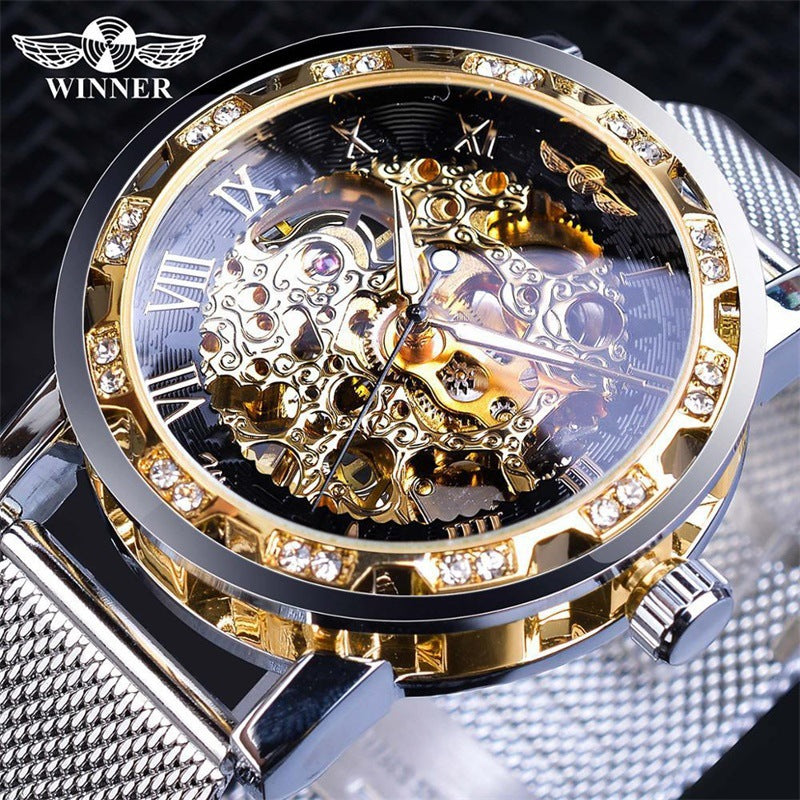 Winner Classic Explosion Hollow Diamond Men's Watch
