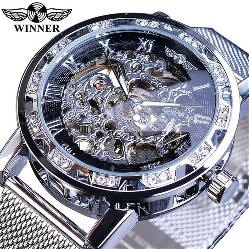 Winner Classic Explosion Hollow Diamond Men's Watch
