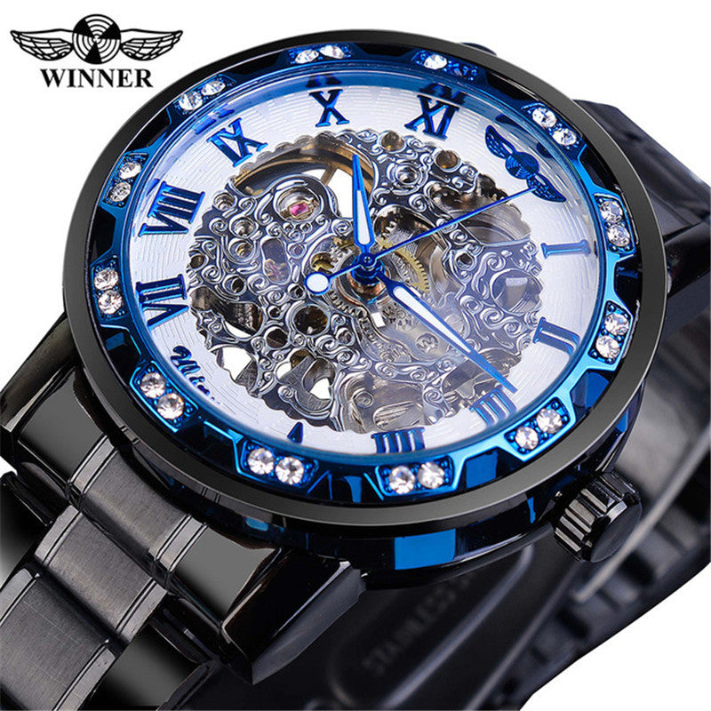 Winner Classic Explosion Hollow Diamond Men's Watch