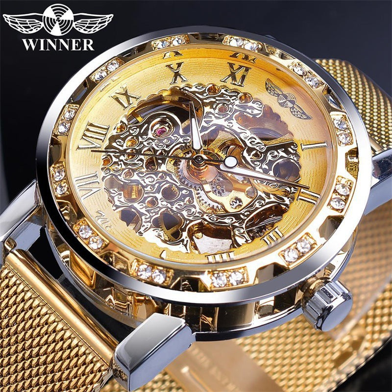 Winner Classic Explosion Hollow Diamond Men's Watch