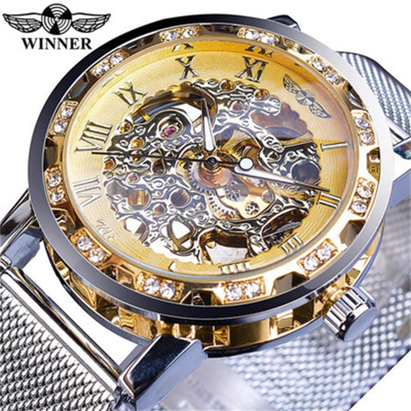 Winner Classic Explosion Hollow Diamond Men's Watch