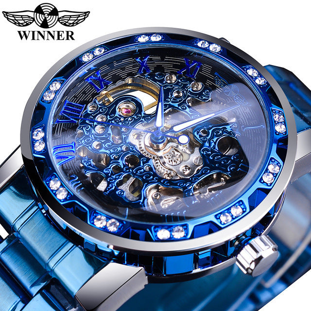 Winner Classic Explosion Hollow Diamond Men's Watch