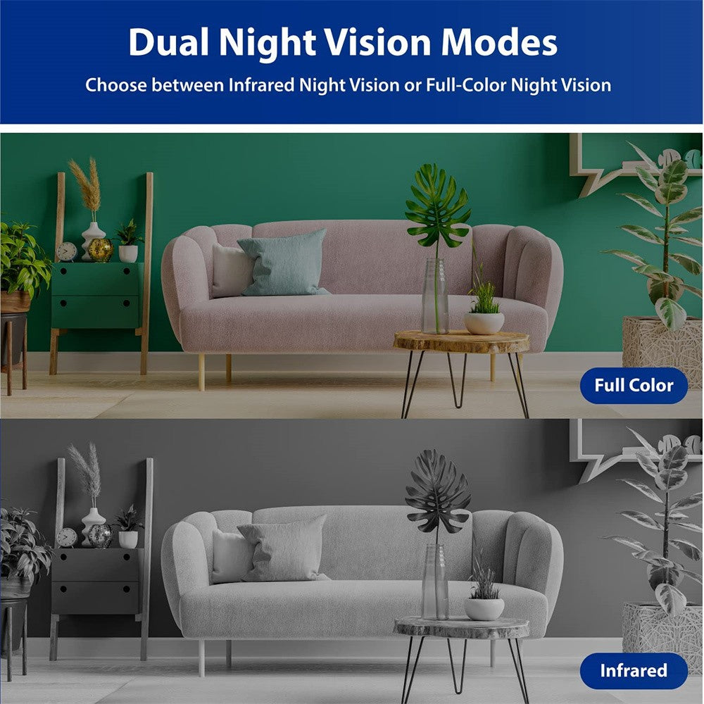 Wifi-Connect / Two-Way Audio Talk / IR LED Technology for Clear Day or Night Vision / 355° Panning & 90° Tilt High-Tech Surveillance Camera
