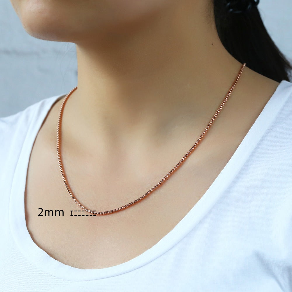 Rose-Gold / Black / Gold & Silver Box-Link Chains