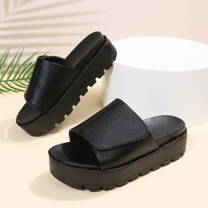 Open-toe thick-soled sandals and slippers women's