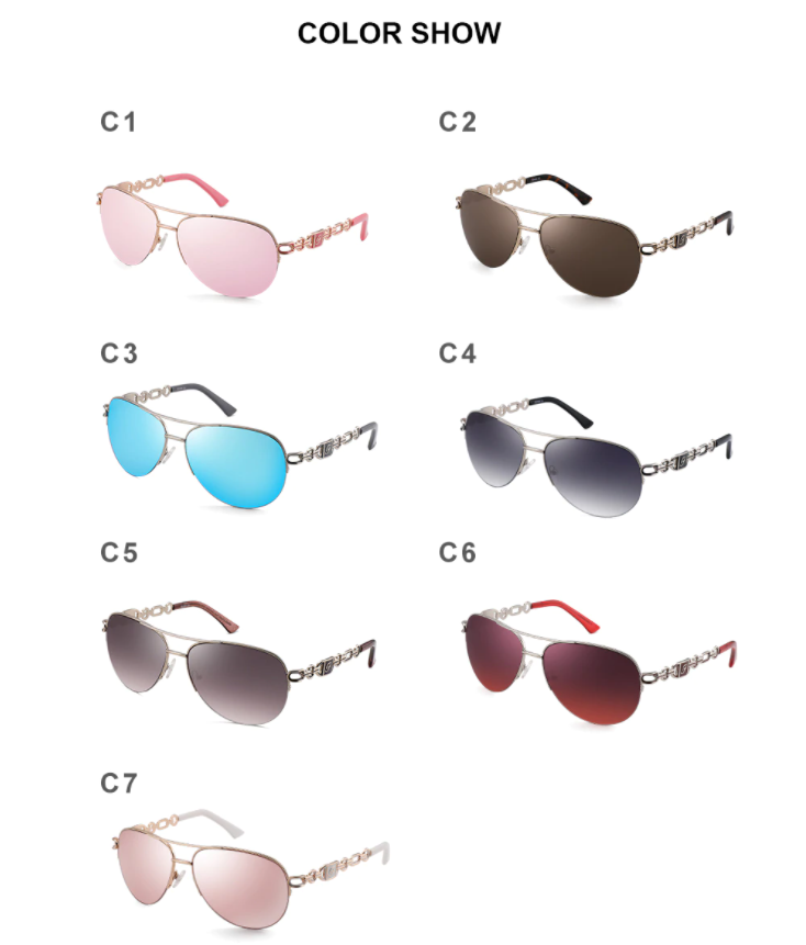 Women's Fashionable Pilot Sunglasses Vintage UV-400 Shades