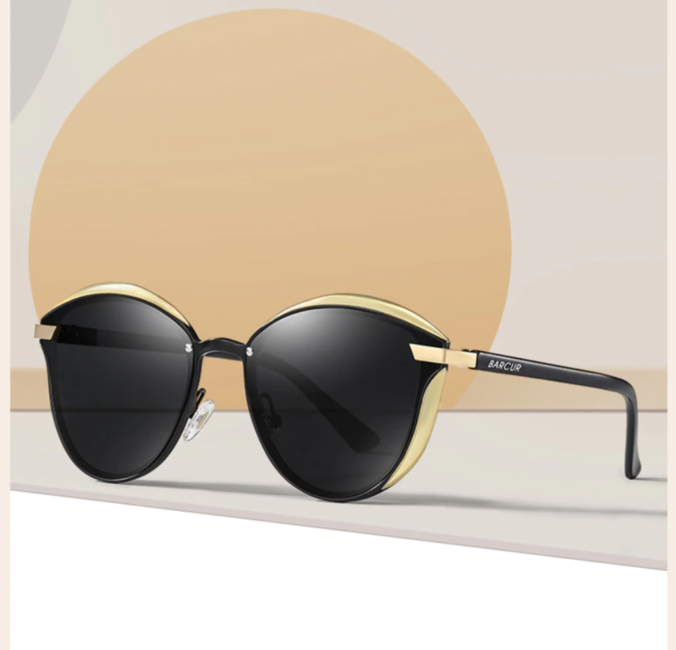 Vintage Polarized Sunglasses for Women - Oval Cat-Eyed Styled Fashion Eyewear