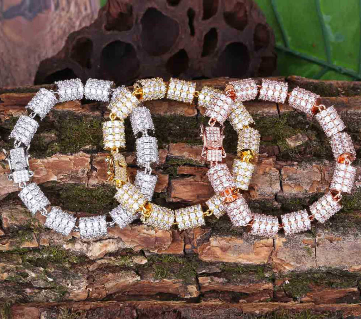 CZ Stone Bracelet With Three Colors - Charm Jewelry
