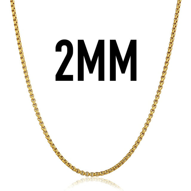 Rose-Gold / Black / Gold & Silver Box-Link Chains