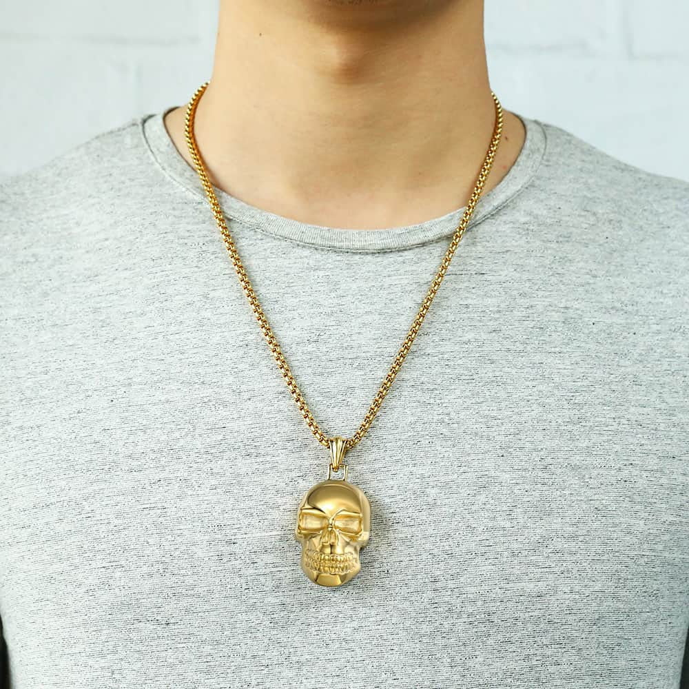 Gothic Big Skull Pendant Necklace