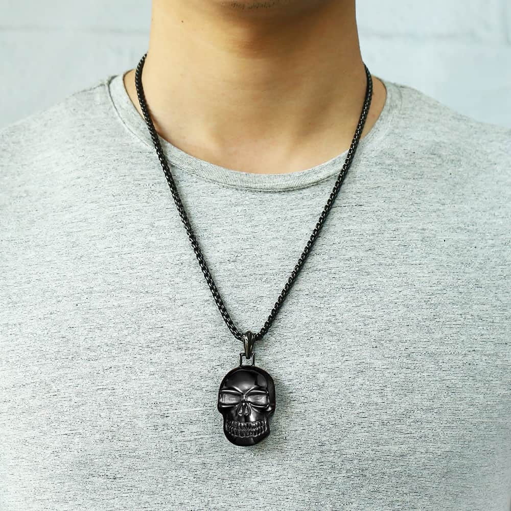 Gothic Big Skull Pendant Necklace