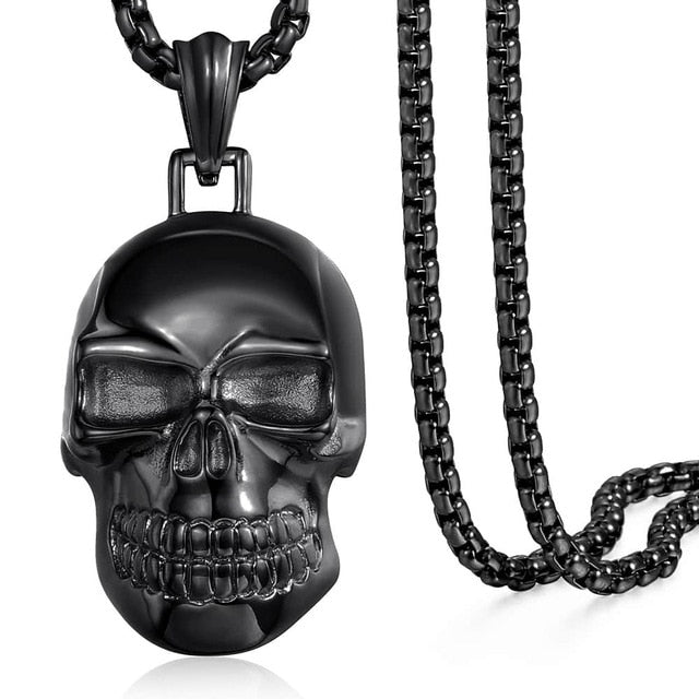 Gothic Big Skull Pendant Necklace