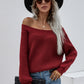 Off-Shoulder Rib-Knit Sweater
