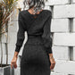 Dolman Sleeve Rib-Knit Top and Skirt Set