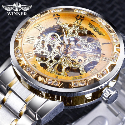 Winner Classic Explosion Hollow Diamond Men's Watch