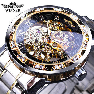 Winner Classic Explosion Hollow Diamond Men's Watch