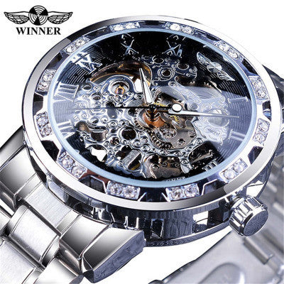 Winner Classic Explosion Hollow Diamond Men's Watch