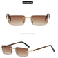 Square Frameless Wood Grain Legs Sunglasses