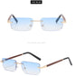 Square Frameless Wood Grain Legs Sunglasses