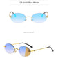 Oval Female Rimless Sunglasses