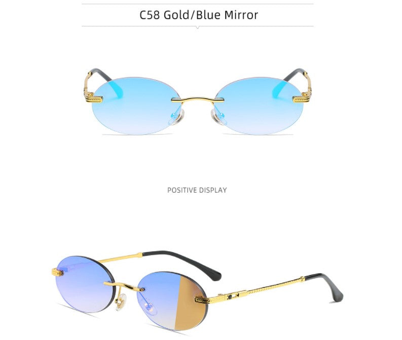 Oval Female Rimless Sunglasses