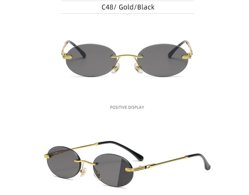 Oval Female Rimless Sunglasses