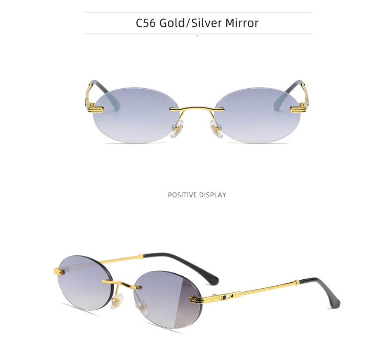 Oval Female Rimless Sunglasses