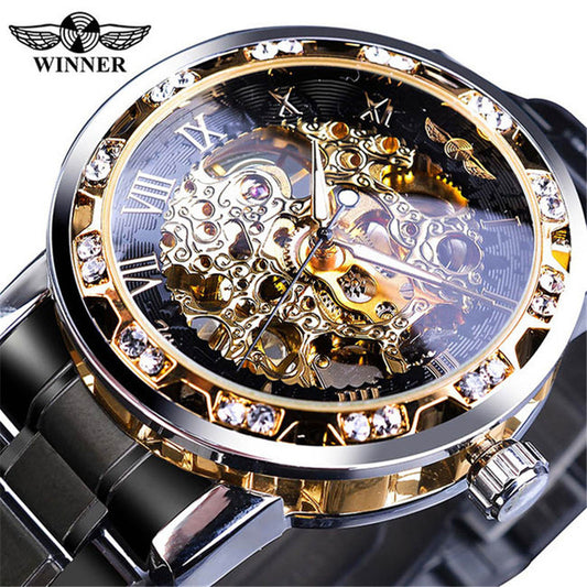 Winner Classic Explosion Hollow Diamond Men's Watch