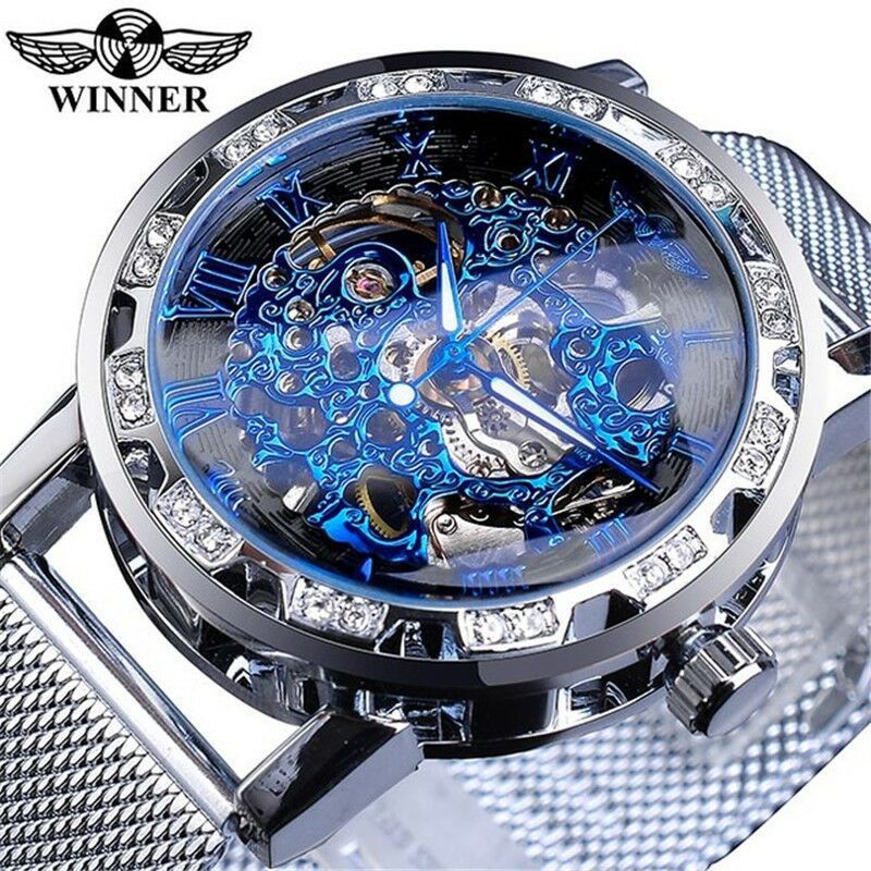 Winner Classic Explosion Hollow Diamond Men's Watch