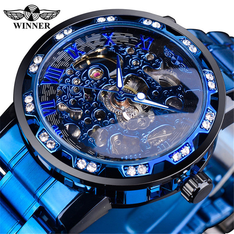 Winner Classic Explosion Hollow Diamond Men's Watch