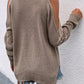 Cable-Knit Cold Shoulder Sweater