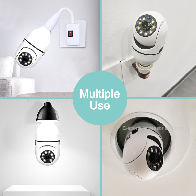 Wifi-Connect / Two-Way Audio Talk / IR LED Technology for Clear Day or Night Vision / 355° Panning & 90° Tilt High-Tech Surveillance Camera