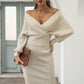 Dolman Sleeve Rib-Knit Top and Skirt Set