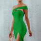 Solid Color Tight Slit Dress