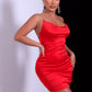Rhinestone Crisscross Backless Ruched Bodycon Dress