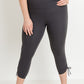 Plus Size High Waist Tie Accent Capri Leggings