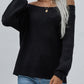 Off-Shoulder Rib-Knit Sweater