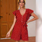 Flounce Armhole Button Front Romper