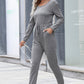 Drawstring Waist Heathered Jumpsuit