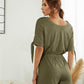 Knotted Cuff Dolman Sleeve Romper