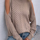 Cable-Knit Cold Shoulder Sweater