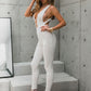 Crisscross Back Deep V Jumpsuit