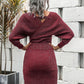 Dolman Sleeve Rib-Knit Top and Skirt Set