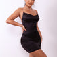 Rhinestone Crisscross Backless Ruched Bodycon Dress