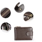 Vintage Genuine Leather Men's RFID Blocking Zippered Credit Card Holder and Wallet