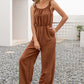 Ruffle Strap Wide Leg Jumpsuit