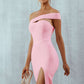 Solid Color Tight Slit Dress
