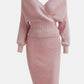Dolman Sleeve Rib-Knit Top and Skirt Set